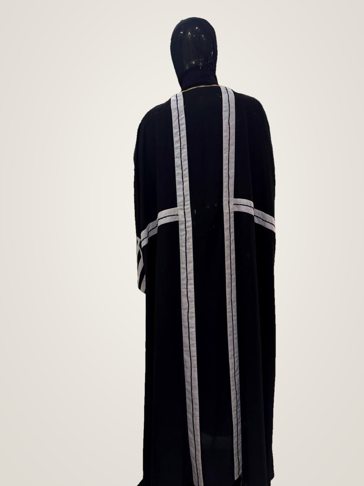Noir Line Abaya — Black, Ivory