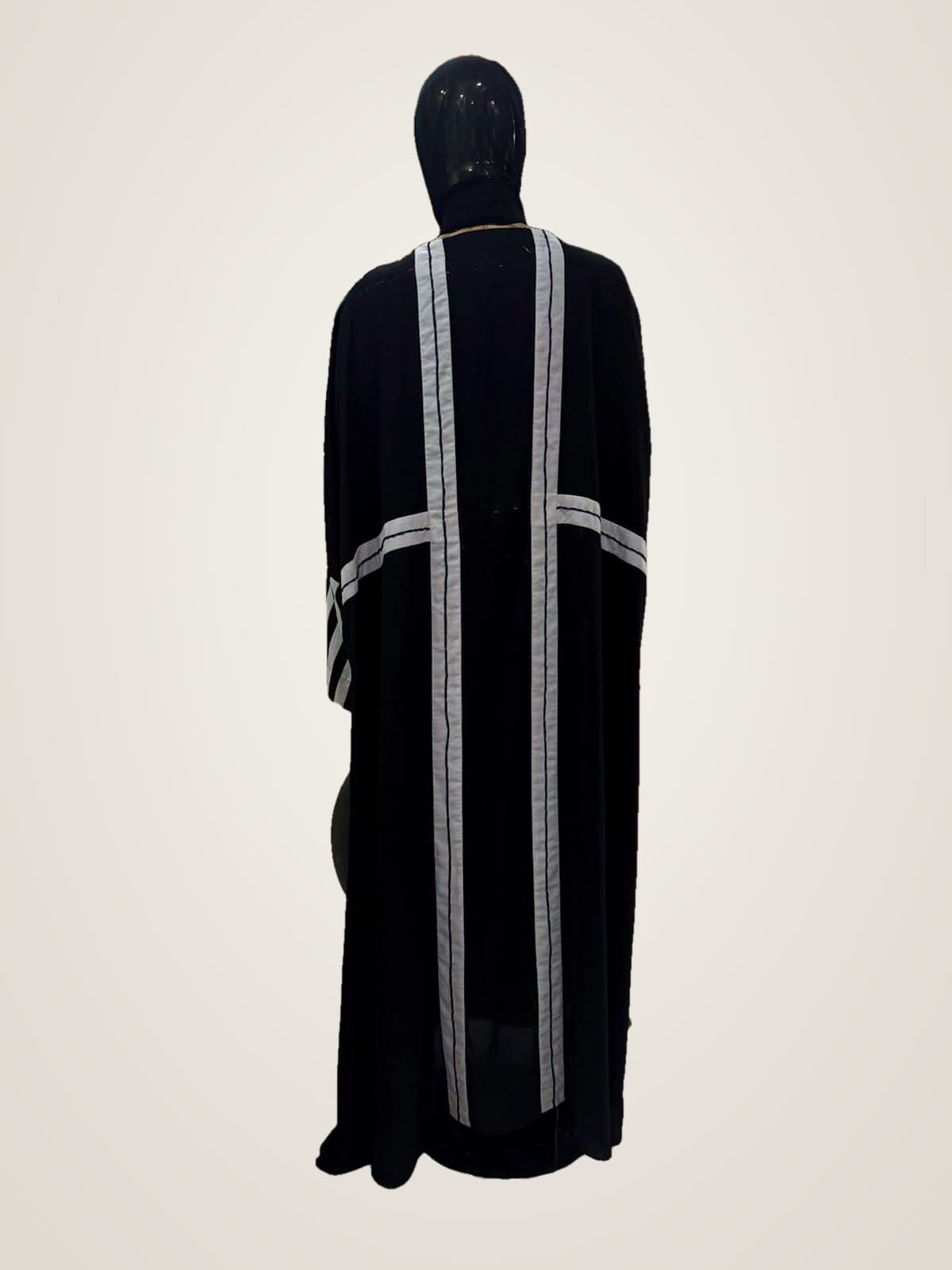 Noir Line Abaya — Black, Ivory