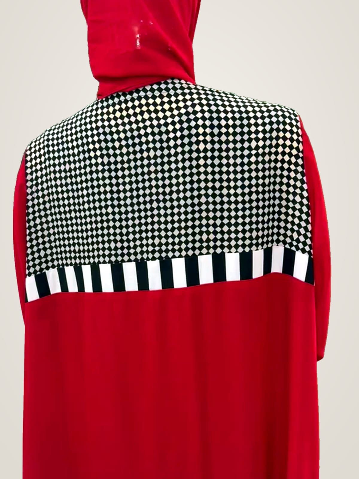 Scarlet Check Abaya — Scarlet Red, Monochrome