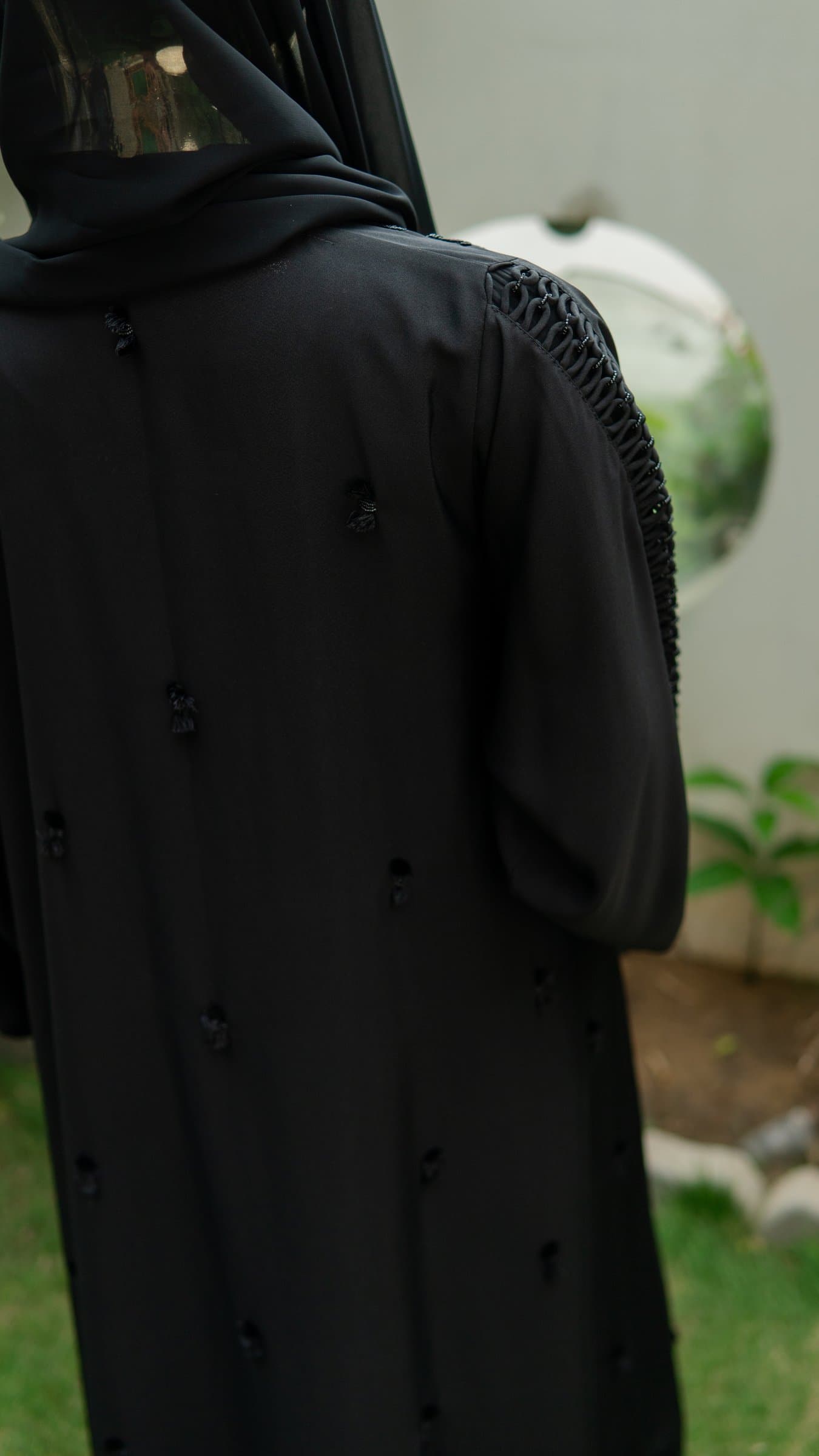 Noir Embroidered Dubai Abaya — BA-125