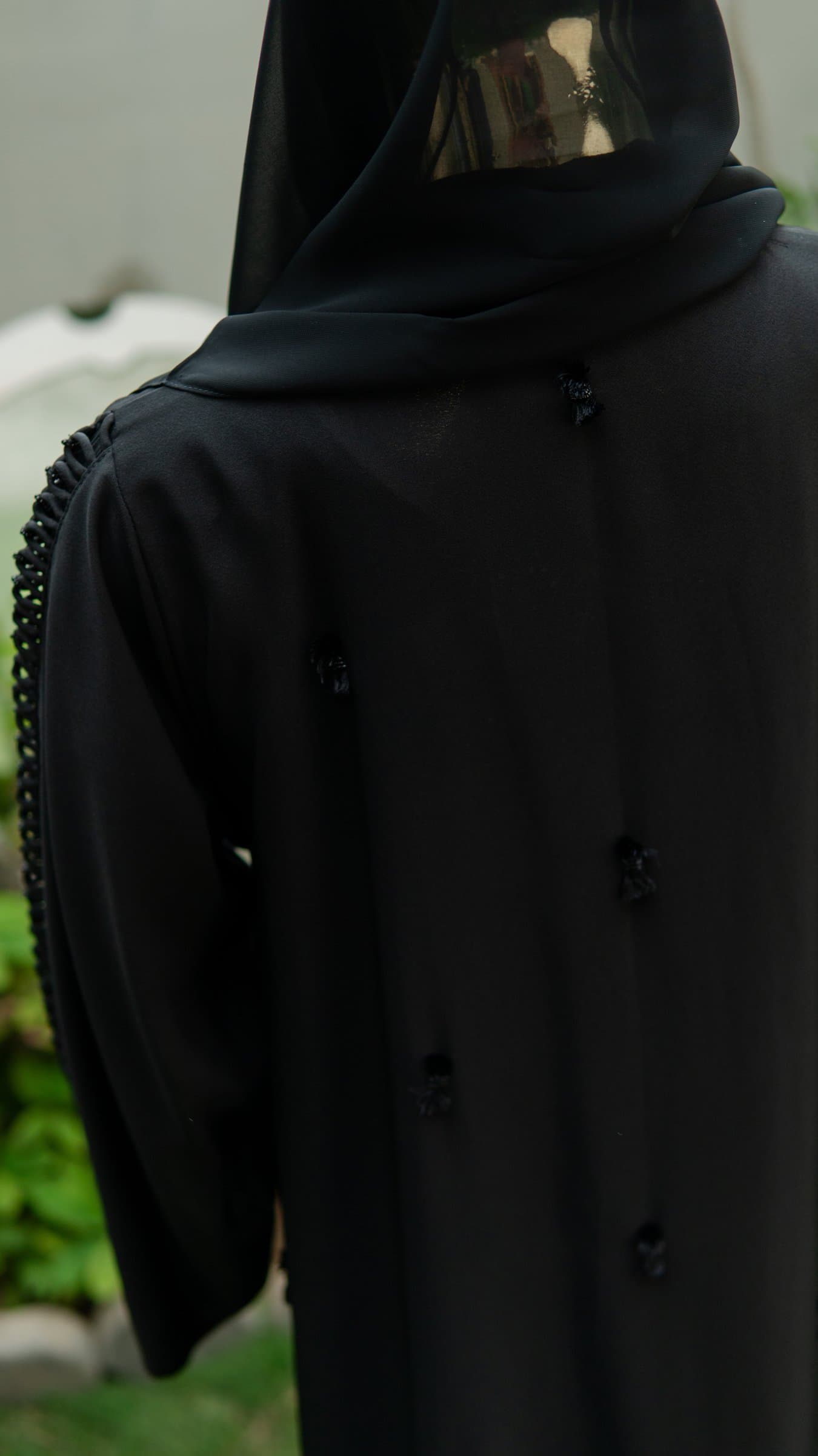 Noir Embroidered Dubai Abaya — BA-125