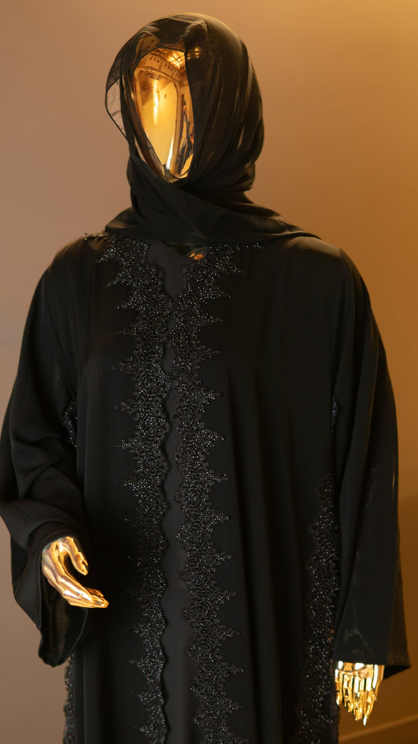 Dubai Rhinestone Lace Abaya — BA-137