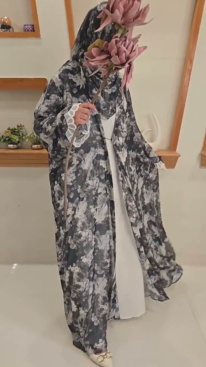 Black Blossom Abaya, product video