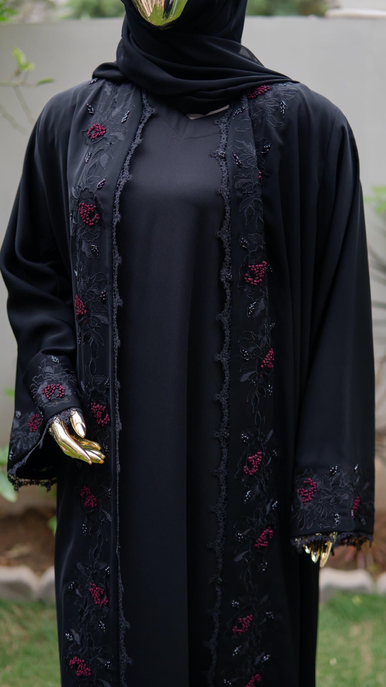 Noir Bloom Dubai Abaya — BA-121