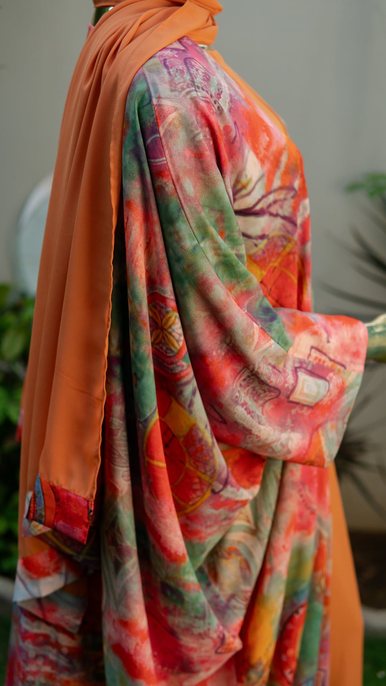 Aurora Watercolour Abaya (with hijab) — BA-106